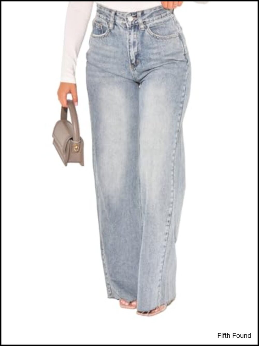 Curvy Stretch Wide Leg Jeans High Waist Tummy Control Denim